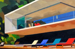 Andy Burgess, Modernist Brazilian House, 2015, oil on Panel, 61 x 91.5cm