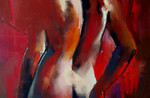 C Adamson Standing woman, red, pastel, 102 x 56 cm, 2020.jpg