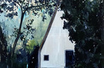 J Hainsworth Arboretum Lodge, oil and acrylic on board, 15 x 15 cm, 2021.jpg