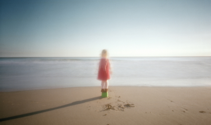 Girl on a Green Bucket